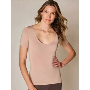 Numi The Signature Undershirt Almond Womens Size Large New Short Sleeve